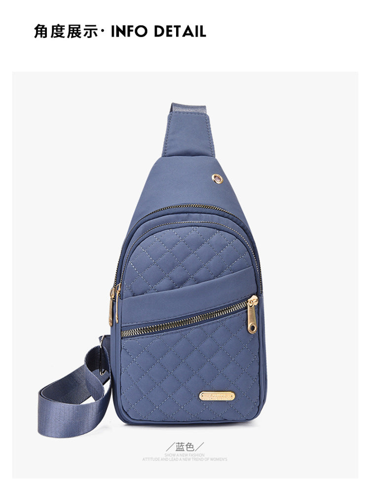 Simple Women's Multi-layer Embroidery Large Capacity Outdoor Casual Crossbody Bag