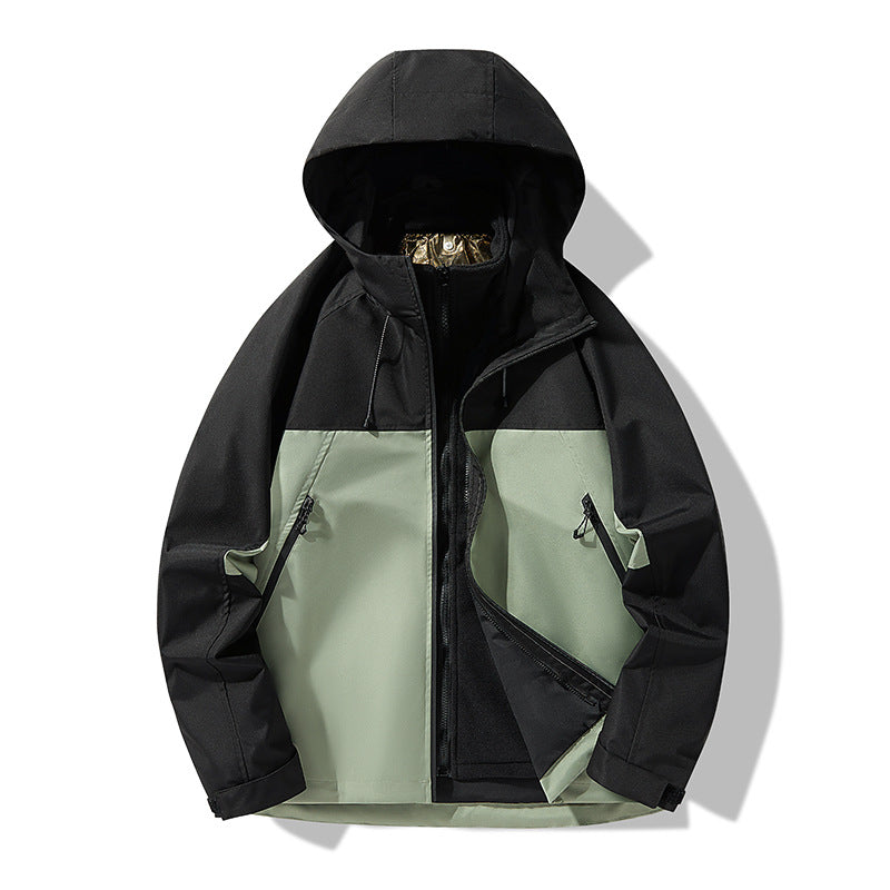 3-in-1 Waterproof Windproof Jacket Fleece Lined Outdoor Couple Hiking Jacket