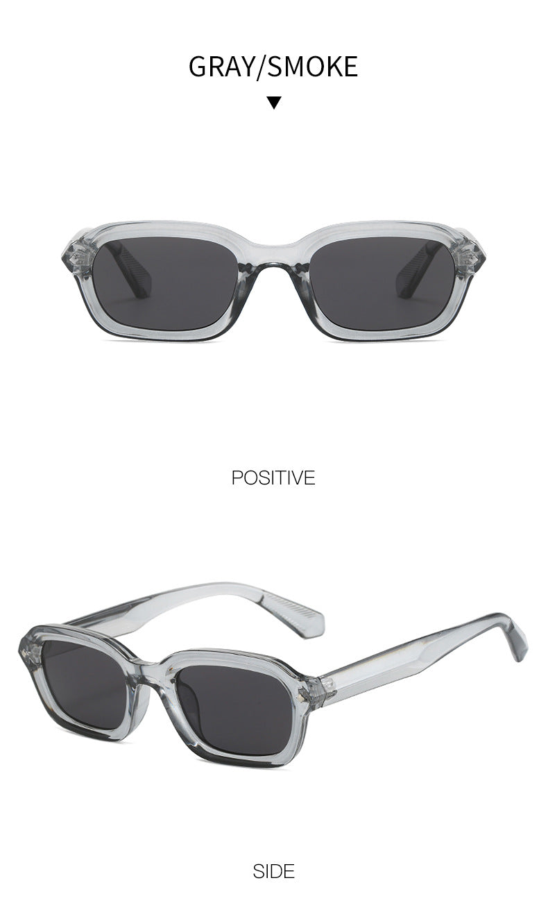 Retro high-end narrow frame square sunglasses