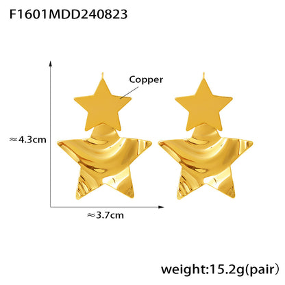 Geometric Pleated Glossy Earrings