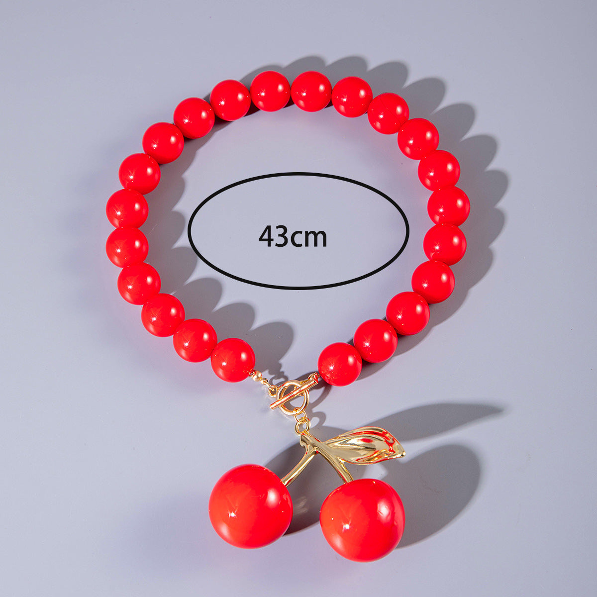 Exaggerated Acrylic Alloy Cherry Necklace