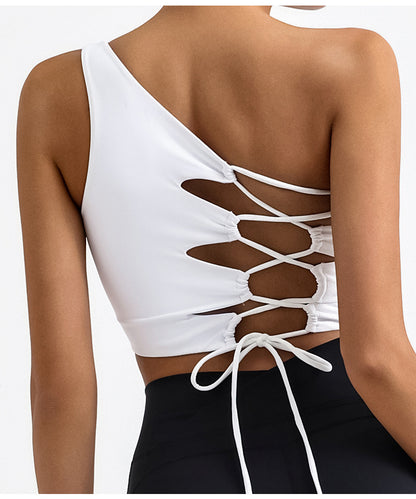 Outdoor One-Shoulder Lace-Up Quick-Dry Vest