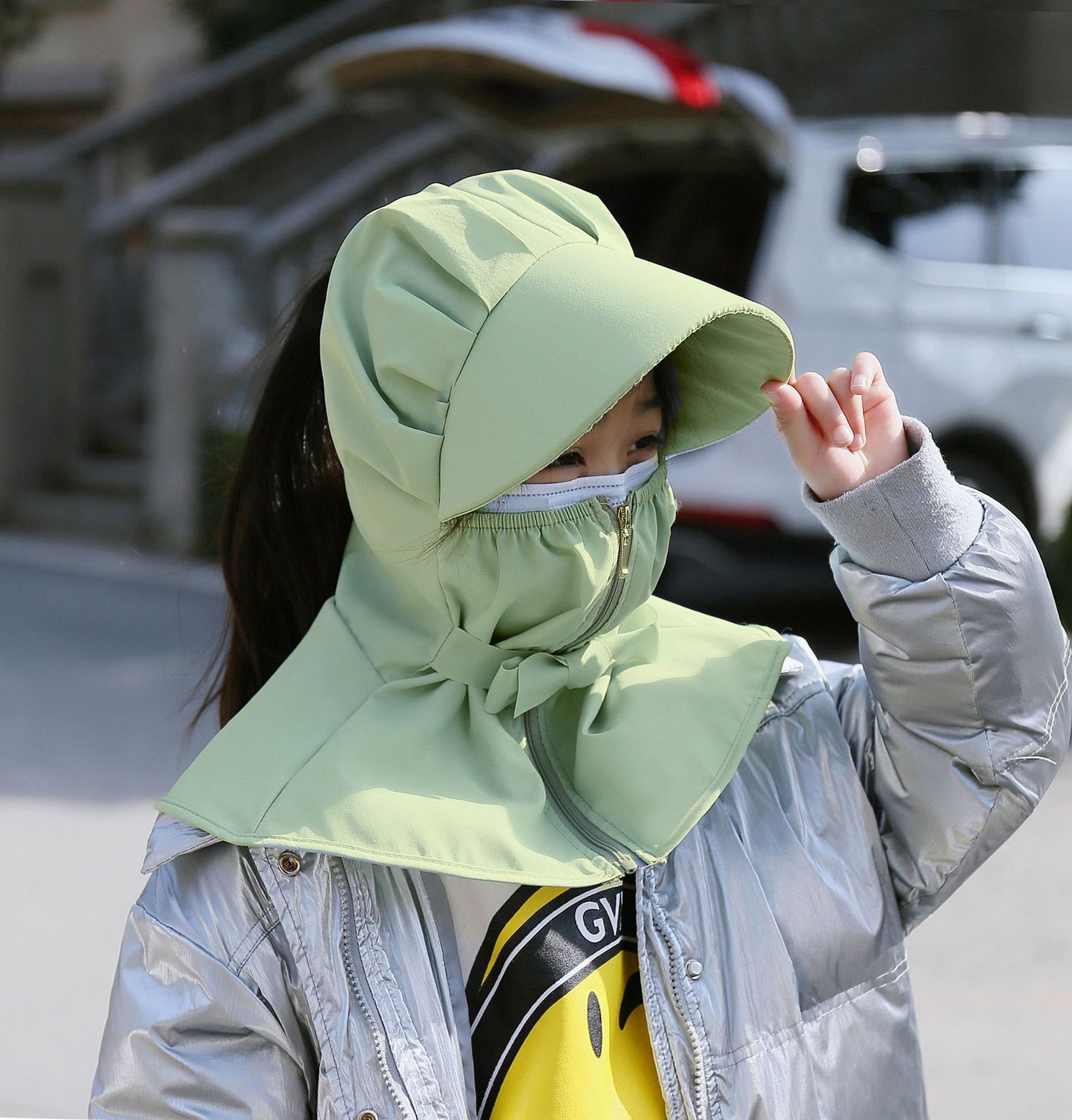 Sunshade Mask Outdoor UV Protection Integrated Sun Hat