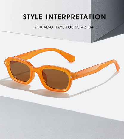 Retro high-end narrow frame square sunglasses