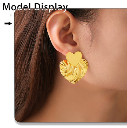 Geometric Pleated Glossy Earrings