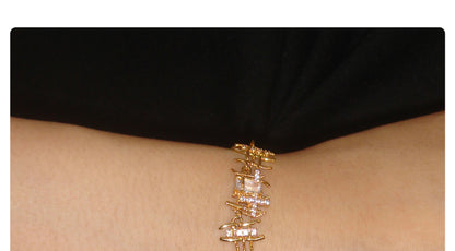 Braided Zircon Hollow Bracelet