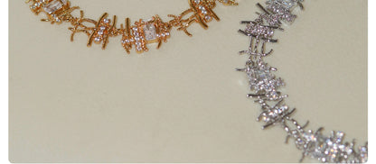 Braided Zircon Hollow Bracelet