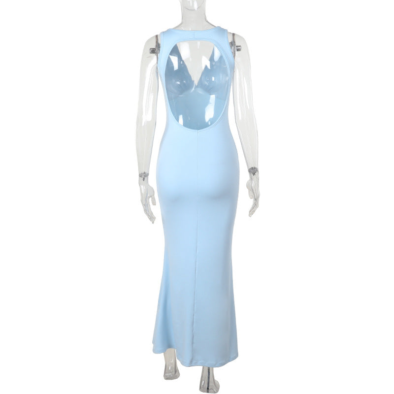 Elegant Sexy Slim V-neck Backless Slim Dress