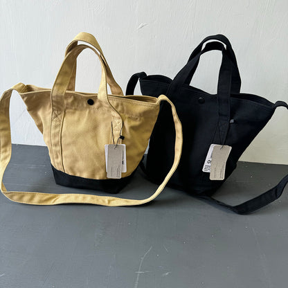 2025 Spliced Wear-Resistant Casual American Workwear Crossbody Canvas Bag