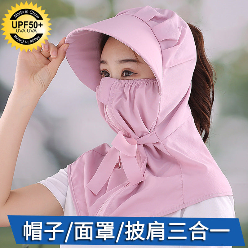Sunshade Mask Outdoor UV Protection Integrated Sun Hat
