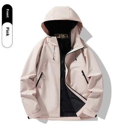 3-in-1 Waterproof Windproof Jacket Fleece Lined Outdoor Couple Hiking Jacket