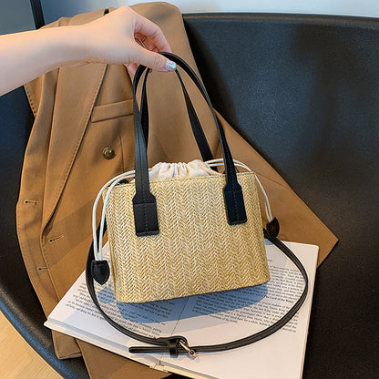 Summer Vacation Straw Bag Cross body Small Square Bag