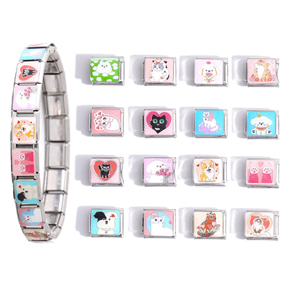 DIY Italian Modular Stitching Cartoon Stitching Bracelet