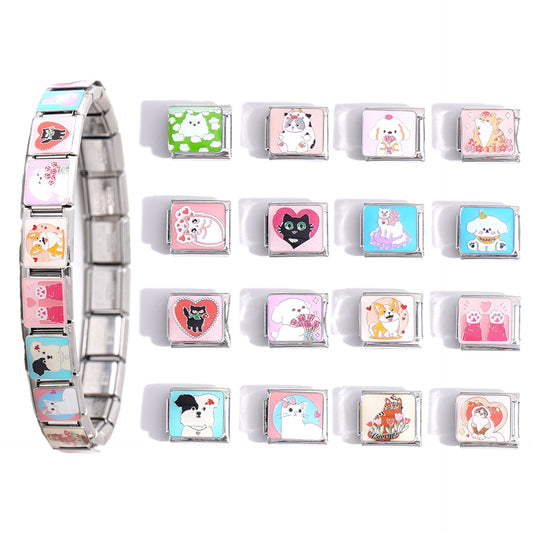 DIY Italian Modular Stitching Cartoon Stitching Bracelet