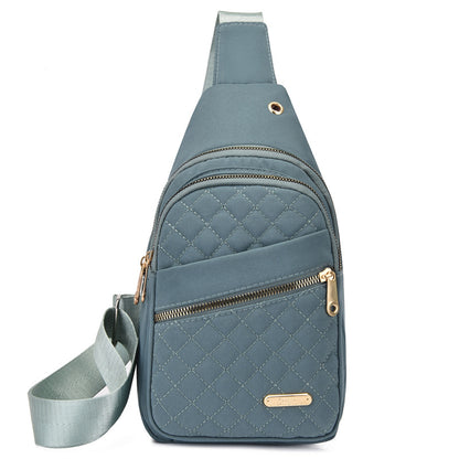 Simple Women's Multi-layer Embroidery Large Capacity Outdoor Casual Crossbody Bag