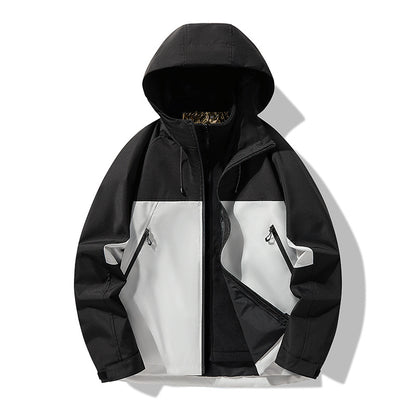 3-in-1 Waterproof Windproof Jacket Fleece Lined Outdoor Couple Hiking Jacket
