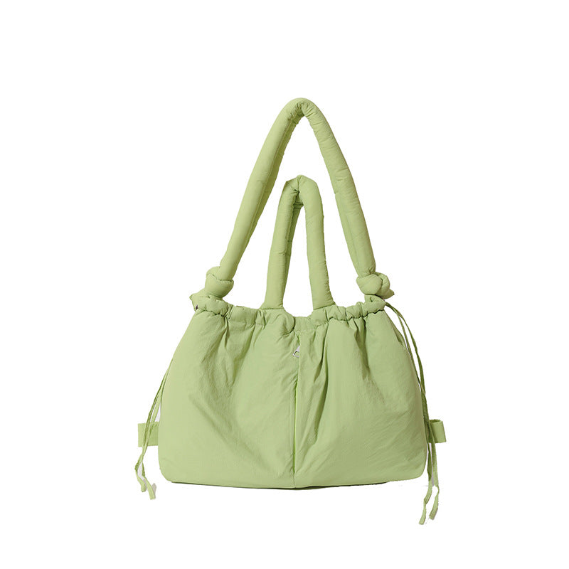Cross-Border Hot Personality and Versatility down Cotton Backpack New Nylon Drawstring Lightweight Shoulder Bag Fashion Cloth Bag