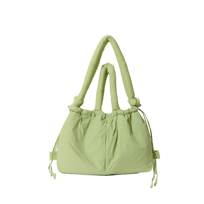 Cross-Border Hot Personality and Versatility down Cotton Backpack New Nylon Drawstring Lightweight Shoulder Bag Fashion Cloth Bag