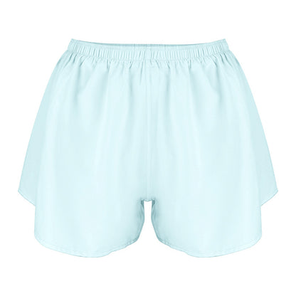 High-waisted Elastic Adjustable Fake Two-piece Sports Shorts