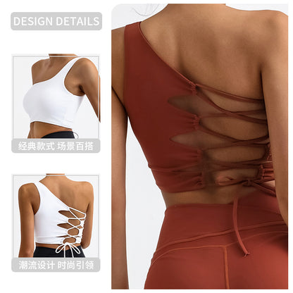 Outdoor One-Shoulder Lace-Up Quick-Dry Vest