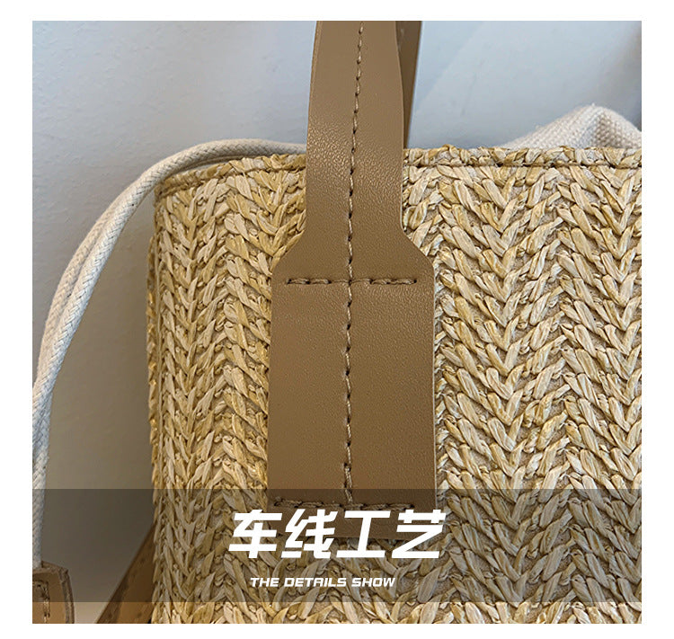 Summer Vacation Straw Bag Cross body Small Square Bag
