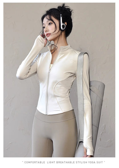 Grgr Sun Protection Quick-Dry Slim Fit Breathable High Elastic Yoga Wear