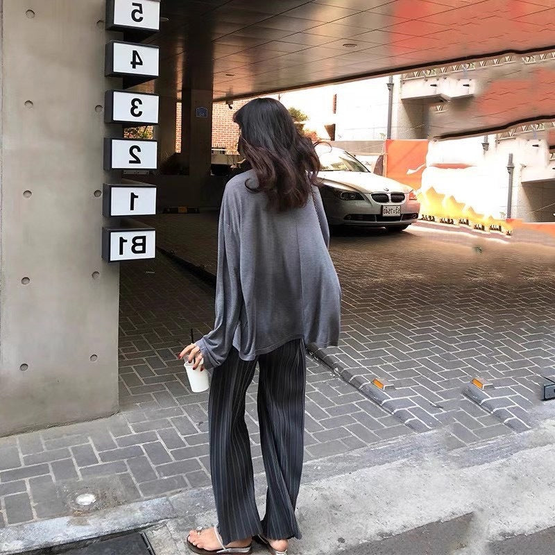 Summer Thin Pleated Pants Casual Versatile Wide-Leg Women's Pants