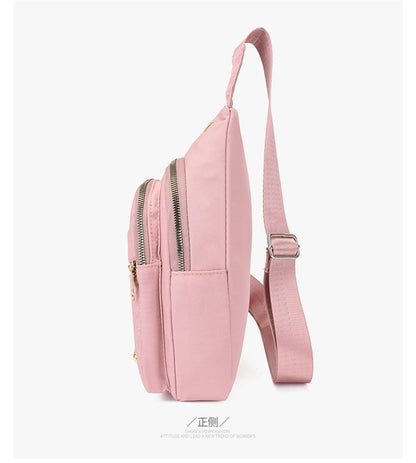 Simple Women's Multi-layer Embroidery Large Capacity Outdoor Casual Crossbody Bag